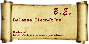 Balassa Eleonóra névjegykártya